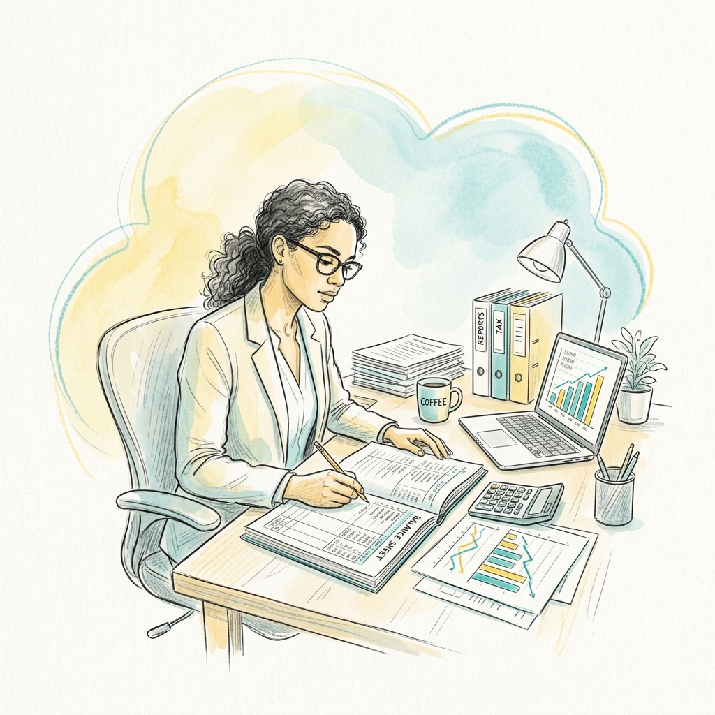 Accounting & Bookkeeping Editorial Illustration